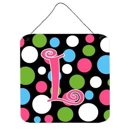 Carolines Treasures Monogram Initial L Polkadots and Pink Cup Holder Car Coaster, PK2 CJ1038-LCARC